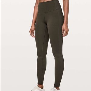 Hi rise olive Lululemon Wunder Under leggings